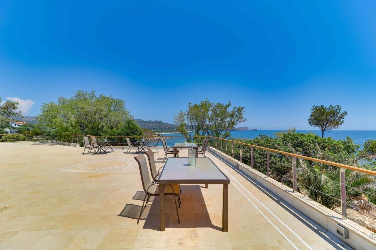 Black Diamond Beachfront Pool Villa Pasithea In Sounio, Athens Sounion Bagian luar foto