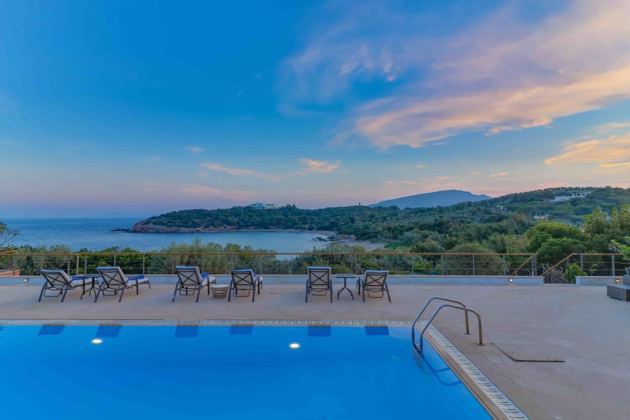 Black Diamond Beachfront Pool Villa Pasithea In Sounio, Athens Sounion Bagian luar foto