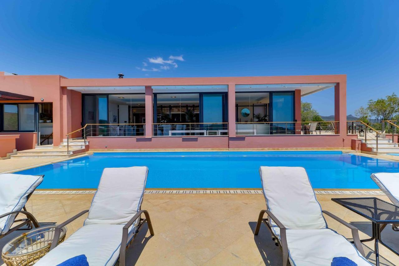 Black Diamond Beachfront Pool Villa Pasithea In Sounio, Athens Sounion Bagian luar foto
